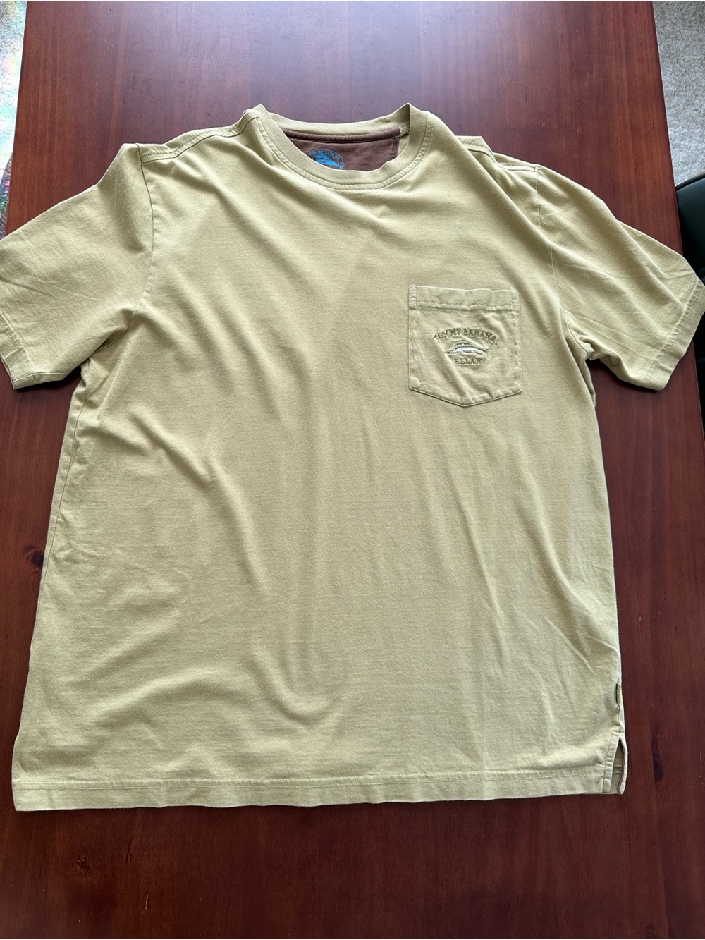 Tommy Bahama Relax Short Sleeve Pocket Tee in Light Olive